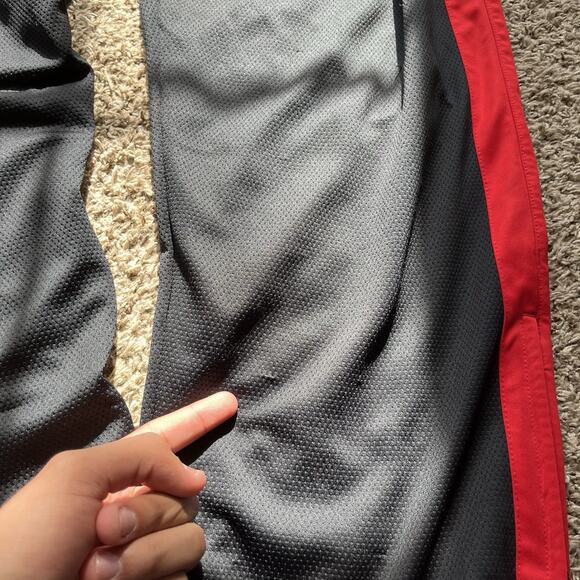 Nike Track Pants Mens Lathe Black Epic Knit Training Red Stripe Baggy Y2k - Picture 5 of 16